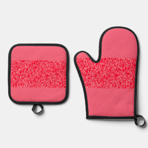 Red Flame Oven Mitts & Pot Holders Set