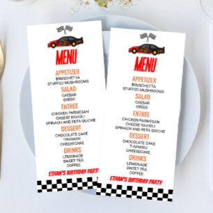Red Flame Race Car Birthday Party Food Menu