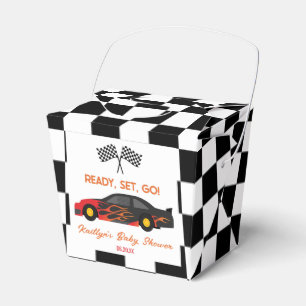 Red Flame Race Car Ready Set Go Baby Shower Favour Box
