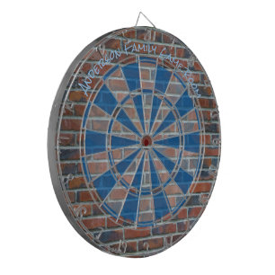 Red Flamed Brick Graffiti wall Custom Message Dartboard