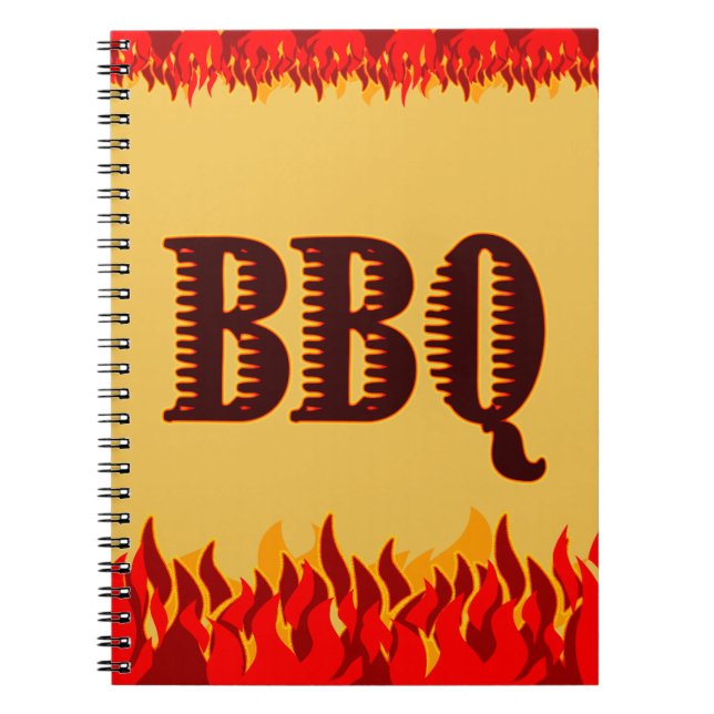 Red Flames BBQ Recipe Notebook (Front)