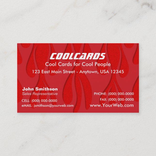 Red Flames Business Card (Front)