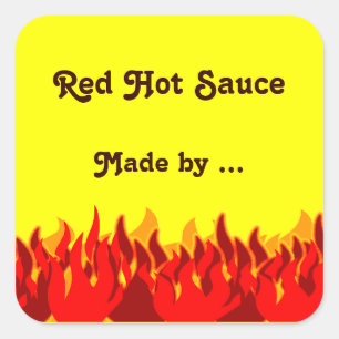 Red Flames Custom Jar or Canning Labels