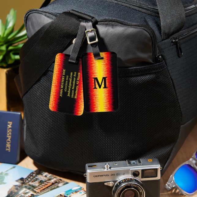 Red Flames Luggage Tag (Front & Back)