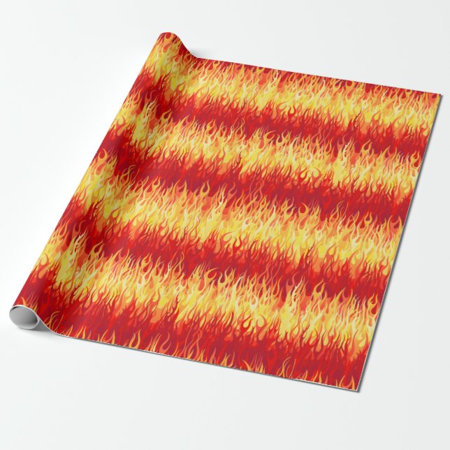 Red Flames Wrapping Paper (Unrolled)