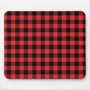 Red Flannel Buffalo Check Pattern Mouse Pad