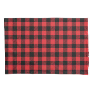 Red Flannel Buffalo Check Pattern Pillowcase