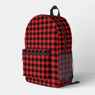 Red Flannel Buffalo Check Pattern Printed Backpack