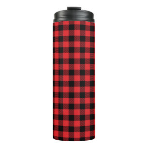 Red Flannel Buffalo Check Pattern Thermal Tumbler