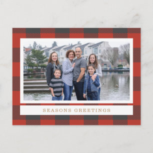 Red Flannel Holiday Photo Card