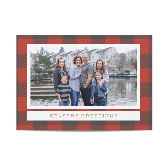Red Flannel Holiday Photo Card (Creator Uploaded)