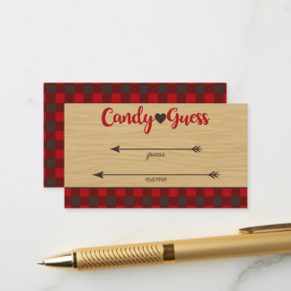 Red Flannel How Many Candies Game Guess Cards