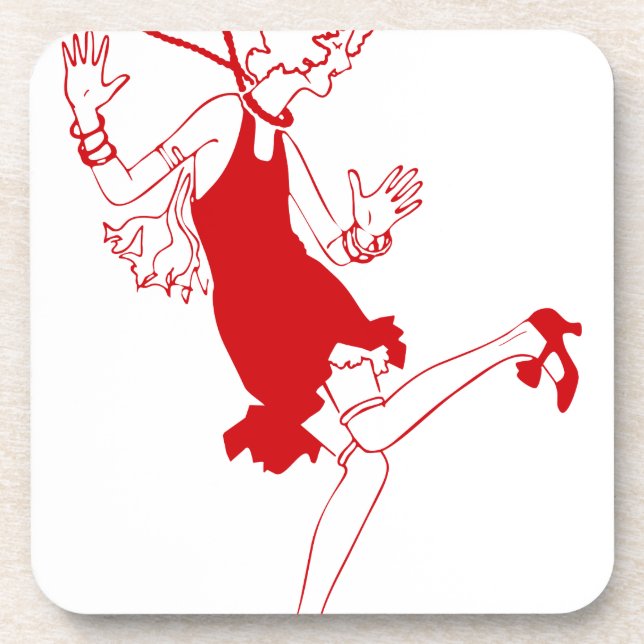 red flapper girl coaster (Front)