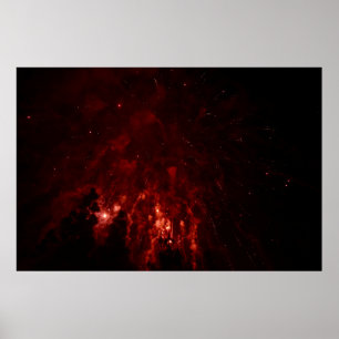 Red flares at night poster
