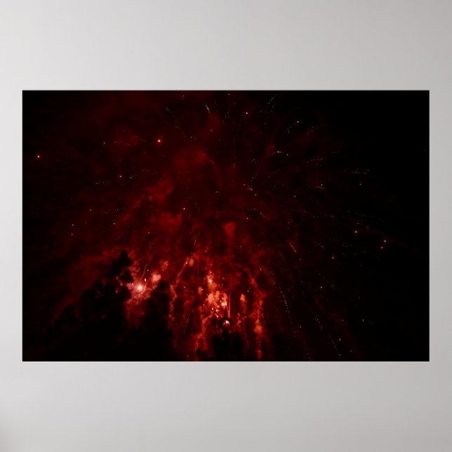 Red flares at night poster (Front)