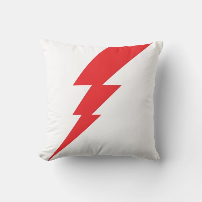 Red Flash Lightning Bolt Cushion (Front)