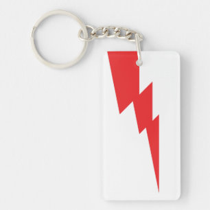 Red Flash Lightning Bolt Key Ring