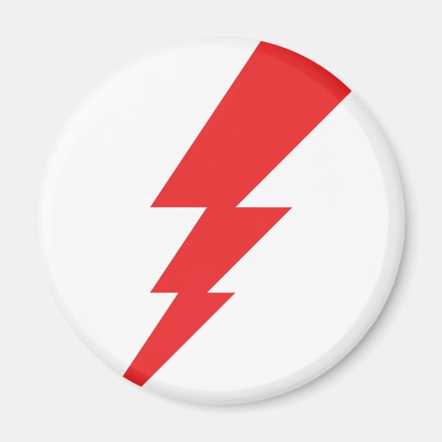 Red Flash Lightning Bolt Magnet (Front)