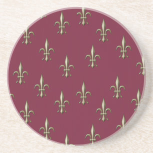 Red Fleur de Lis Coaster