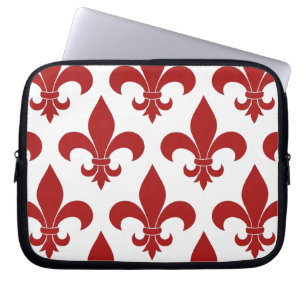 Red Fleur de lis French Symbol Laptop Sleeve