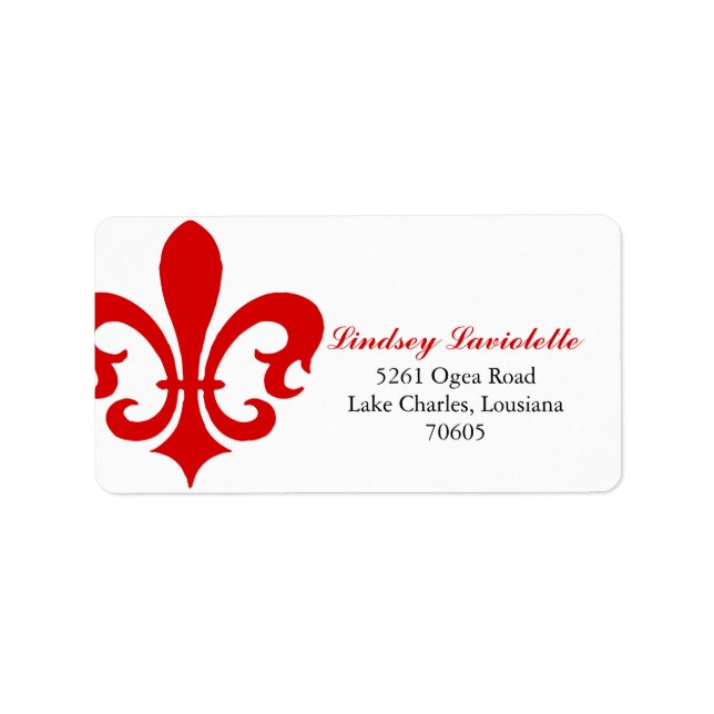 Red Fleur de Lis Label (Front)