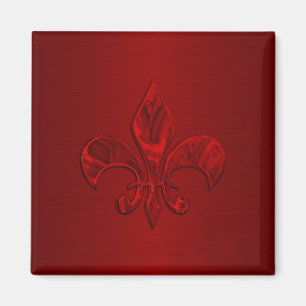 Red Fleur de Lis Magnet