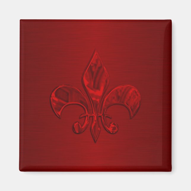Red Fleur de Lis Magnet (Front)