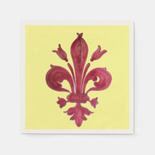 RED FLEUR DE LIS NAPKIN