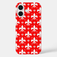 Red Fleur-de-lis Pattern Design 