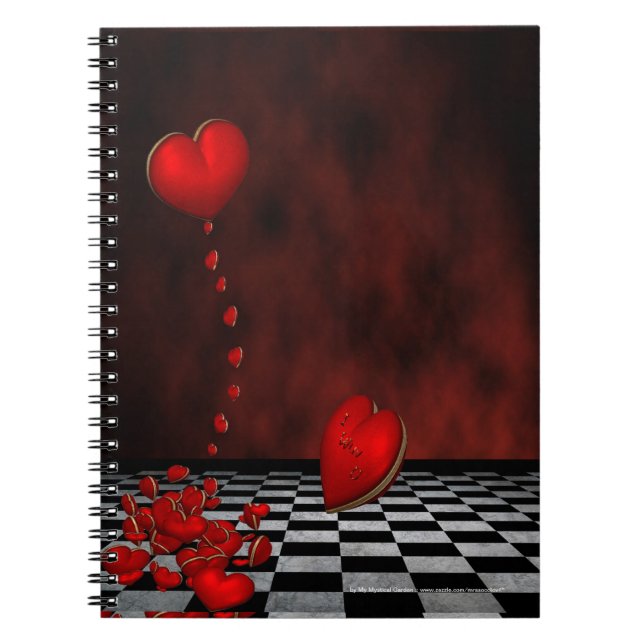 Red Floating Hearts Notebook (Front)