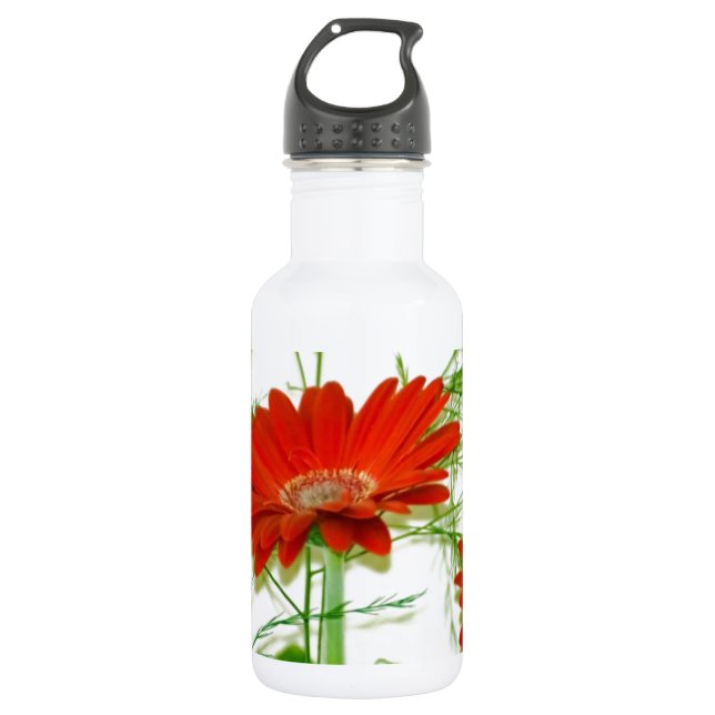 Red Floral 532 Ml Water Bottle (Front)