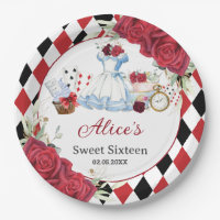 Red Floral Alice in Wonderland Birthday Tea Party