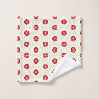 Red Floral  Bath Towel Set