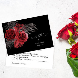 Red Floral & Black w Meal RSVP - Black