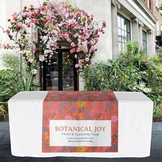 Red Floral Boho Pop Up Shop Table Runner Sign Tapestry (Red Floral Boho Pop Up Shop Table Runner Sign Tapestry)