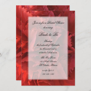 Red Floral Bridal Shower Invitation