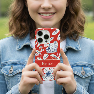Red Floral  iPhone 16 Pro Case