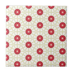 Red Floral Ceramic Tile