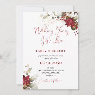 Red Floral Christmas Wedding Invitations