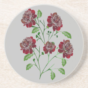 Red Floral Coaster