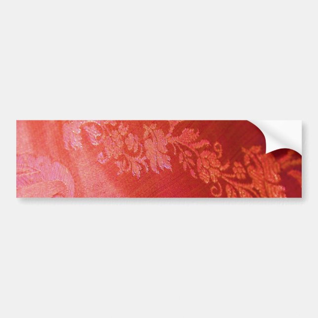 Red Floral Elegance Bumper Sticker - Customisable (Front)