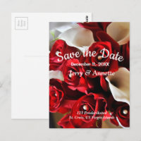 Red Floral Elegant Flowers Save the Date Wedding
