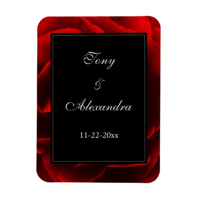 Red Floral Elegant Magnet (Vertical)