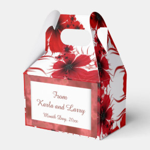 Red Floral Favour Box