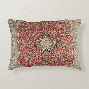 Red floral flower Persian Turkish Rug Print Decorative Cushion