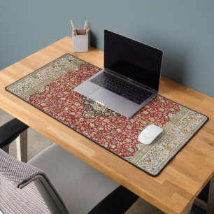 Red floral flower Persian Turkish Rug Print Desk Mat