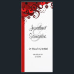 Red Floral Gothic Wedding Program Templates<br><div class="desc">© Sunny Mars Designs- Floral Hibiscus: Red on White Wedding Program Cards - Stylish, beautiful, modern, chic trendy custom wedding program template with gorgeous, classy, elegant white and red, ruby, crimson, maroon or burgundy swirly tropical hibiscus floral design against a customisable white background. Personalise it by adding your wedding party...</div>