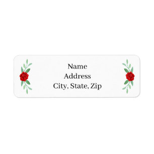Red Floral Greenery Foliage Address Labels