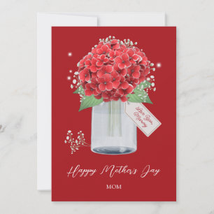 Red Floral Happy Mother's Day Card