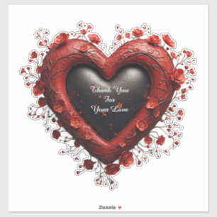 Red Floral Heart Design With Blooming Flowers